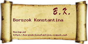 Borszok Konstantina névjegykártya